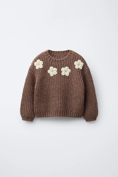 FLORAL KNIT SWEATER