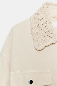 CROCHET LAPEL SAFARI JACKET