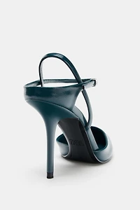 SLINGBACK ANKLE STRAP HEELS