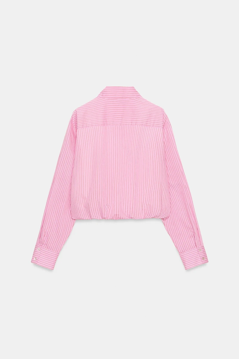 STRIPED BALLOON POPLIN SHIRT