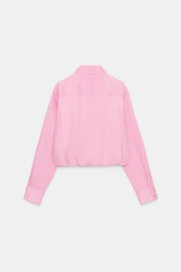 STRIPED BALLOON POPLIN SHIRT