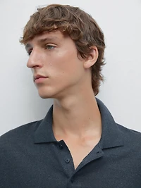 Polo en maille de lin mélangé
