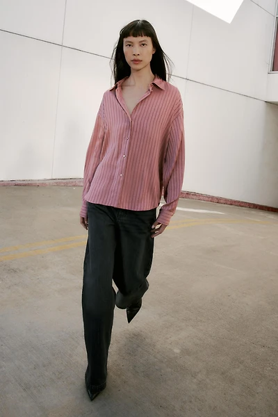 SATIN EFFECT STRIPED SHIRT