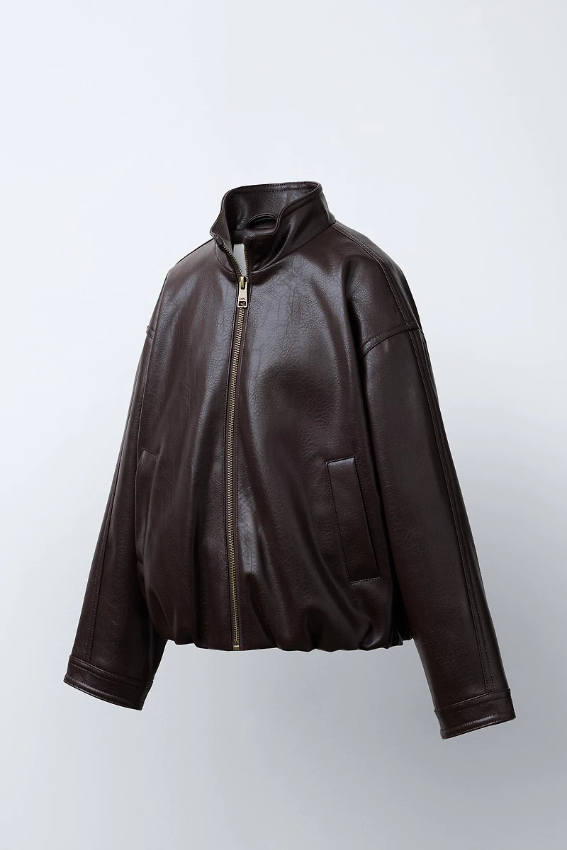 BLOUSON EN MATIÈRE SYNTHÉTIQUE
