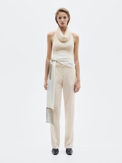 Knit alpaca and silk halter top - LIMITED