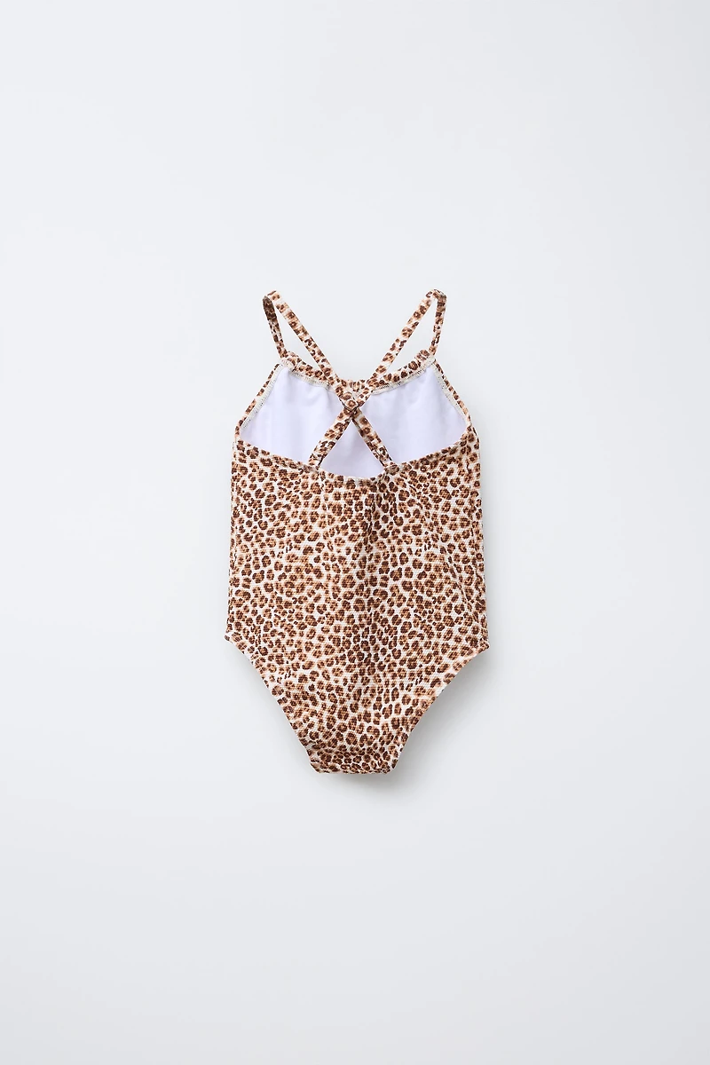 6 YEARS/ ANIMAL PRINT CUT-OUT SWIMSUIT