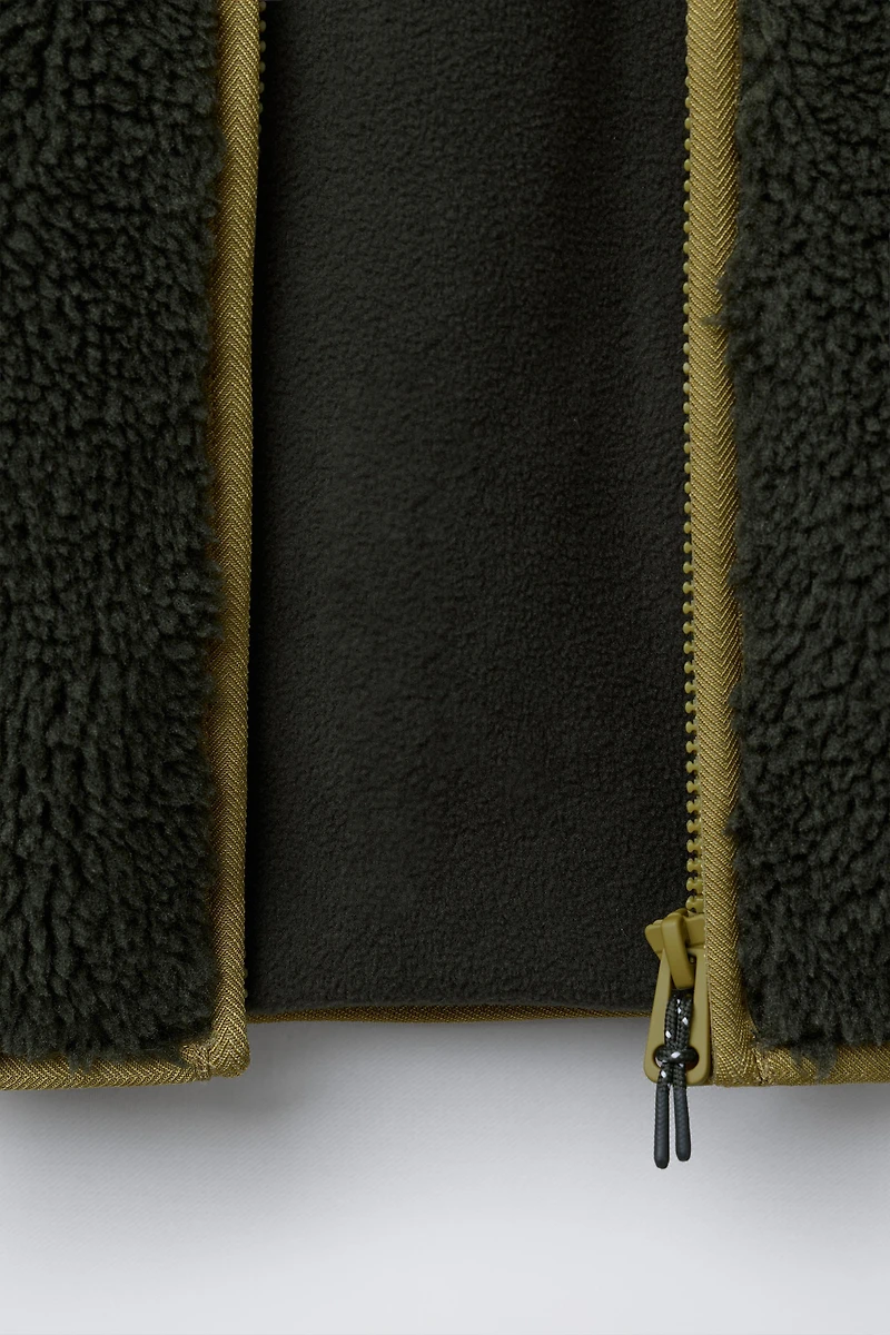 BLOUSON EFFET MOUTON COLOR BLOCK