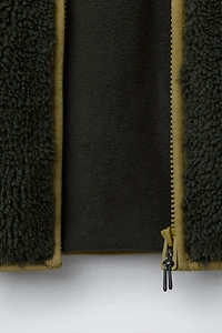 BLOUSON EFFET MOUTON COLOR BLOCK