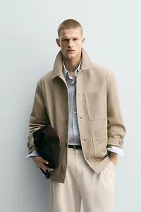 STRUCTURED TOPSTITCHING OVERSHIRT