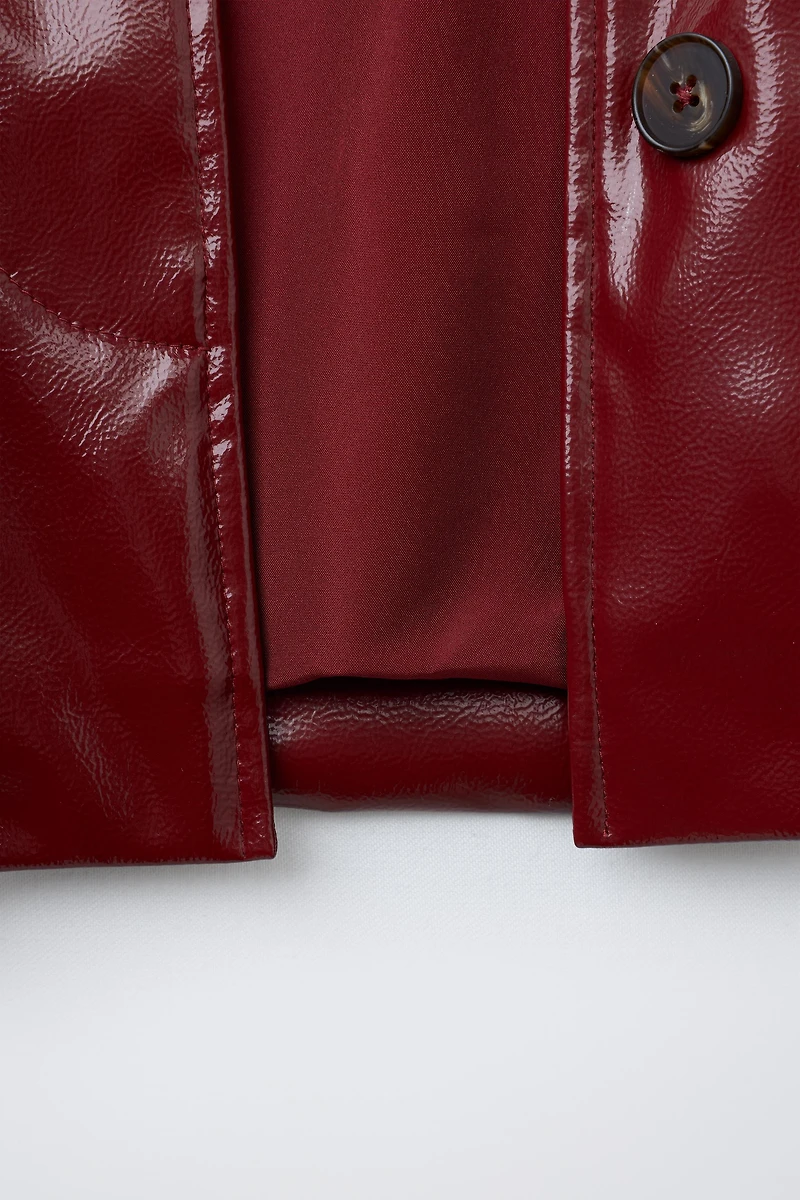 REMOVABLE COLLAR PATENT JACKET