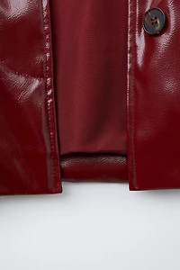 REMOVABLE COLLAR PATENT JACKET