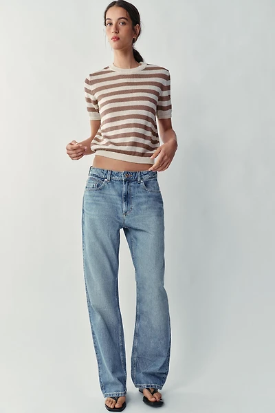 SHORT SLEEVE KNIT TOP