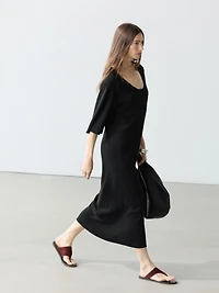 Midi dress with sleeve detail