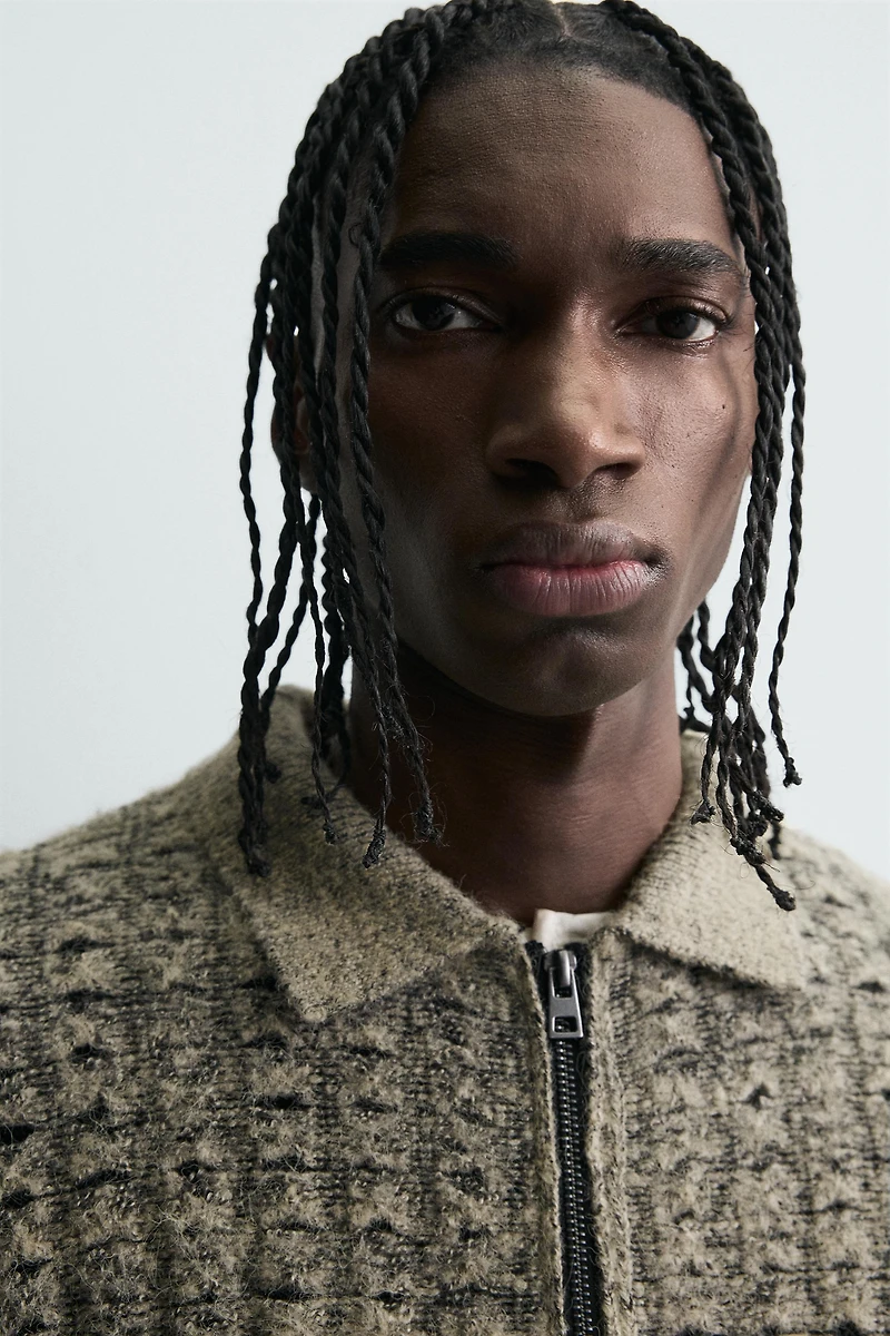 STRUCTURED KNIT CARDIGAN