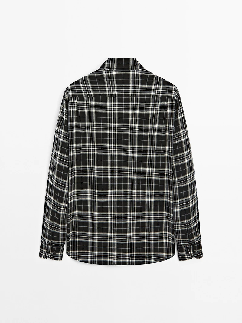 Cotton blend check shirt