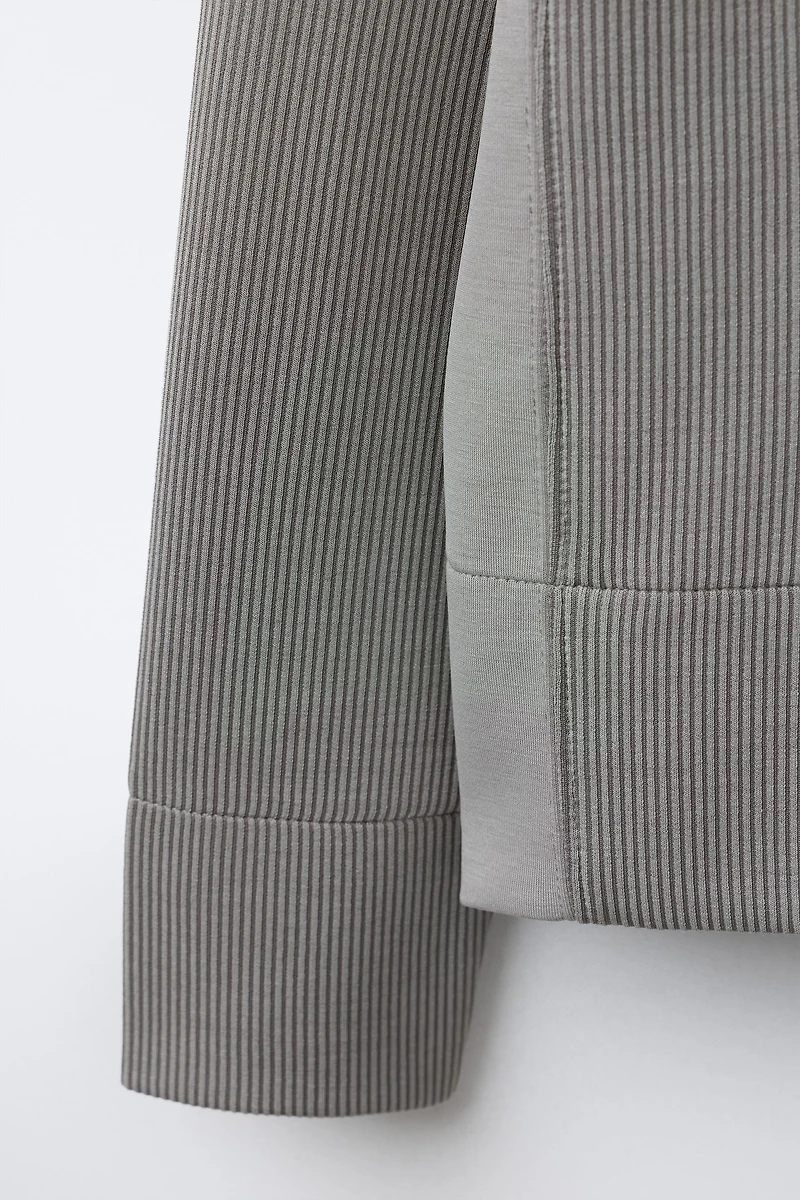 RIB TEXT SWEATSHIRT WITH MODAL