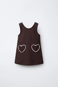 PONTE KNIT DRESS WITH HEART POCKETS
