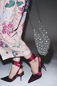 SLINGBACK ANKLE STRAP HEELS
