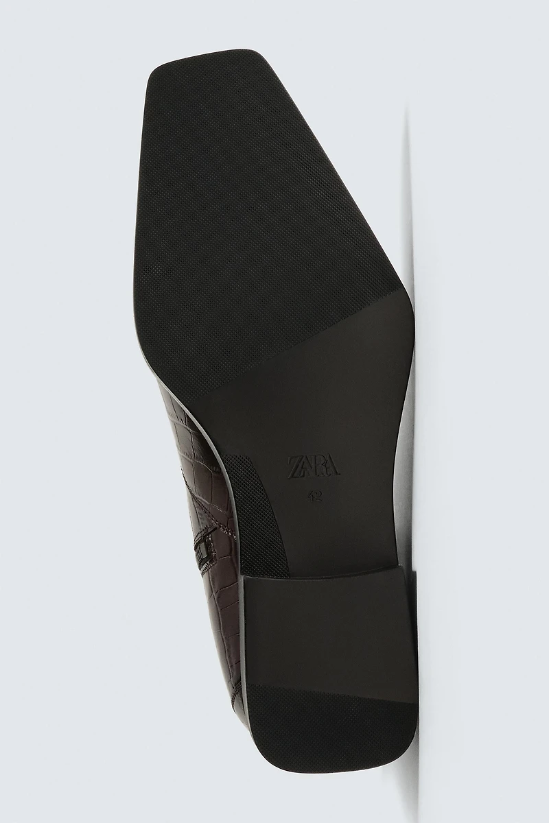 BOTTES EN CUIR GRAVÉ CROCODILE