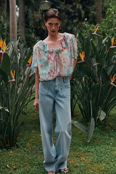 Z1975 HIGH WAIST WIDE LEG POCKET JEANS