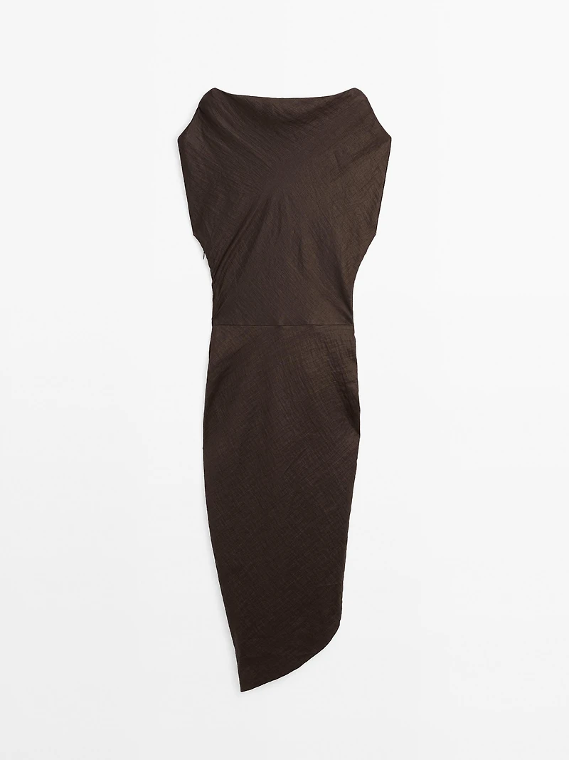 Draped neck top with gathered detail - STUDIO
