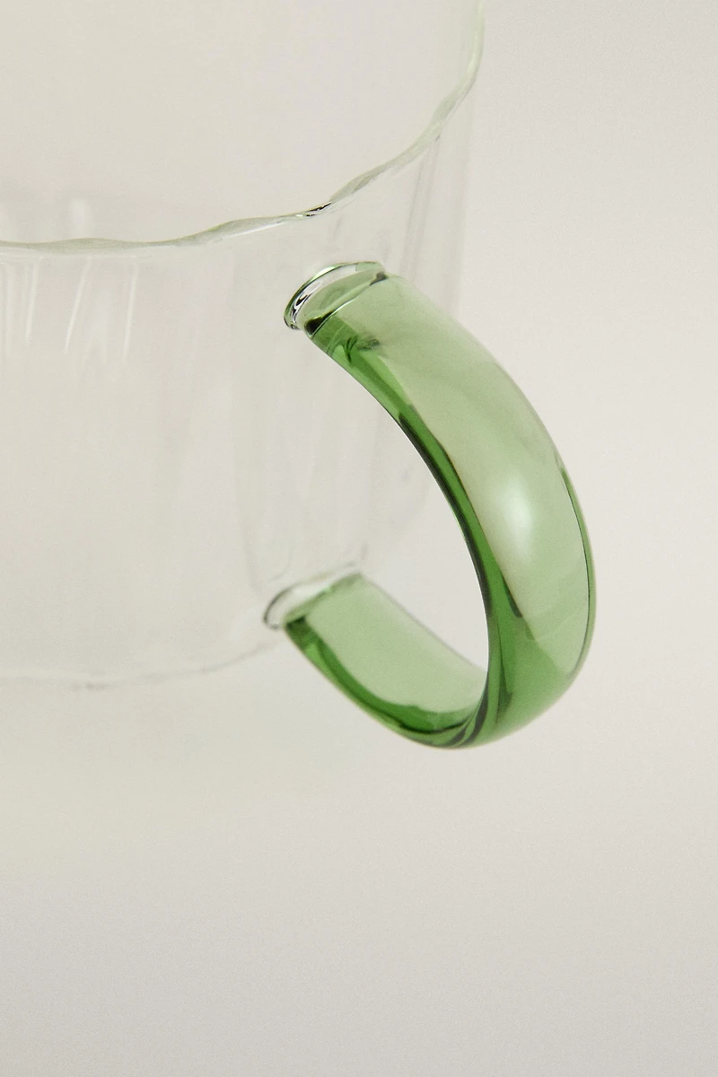 EMBOSSED BOROSILICATE GLASS MUG