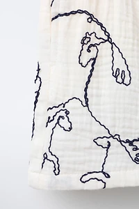 EMBOSSED HORSE PRINT TEXTURED SHORTS