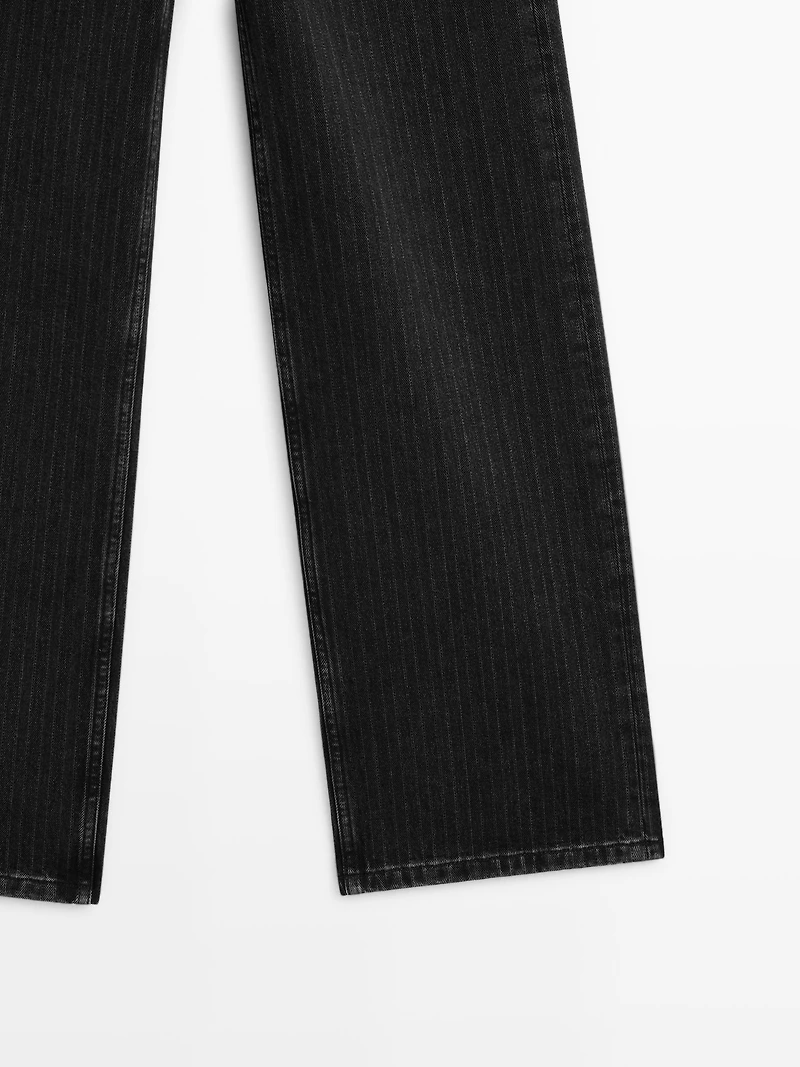 High-waist straight-leg jeans