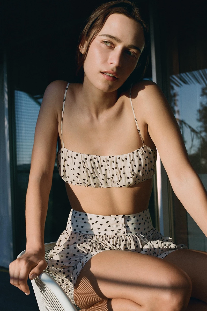 POLKA DOT PRINT CROP TOP