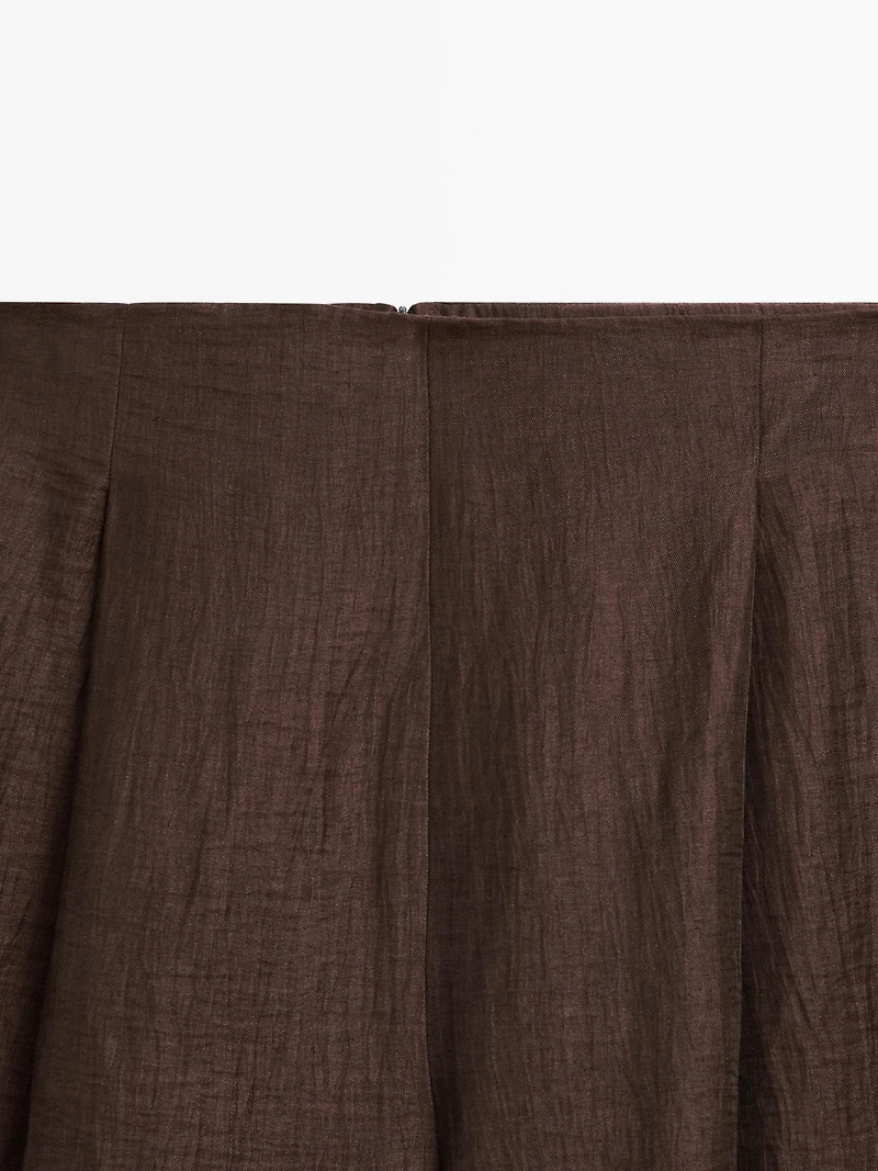 Wide-leg linen blend trousers - Studio