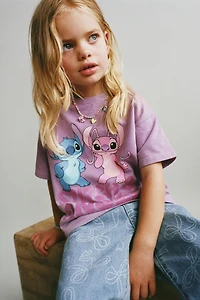 T-SHIRT IMPRIMÉ BRILLANT STITCH & ANGEL © DISNEY
