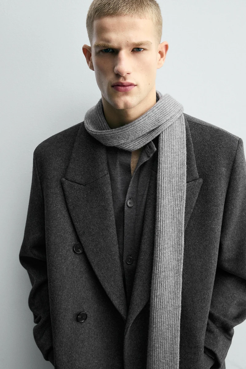 MANTEAU CROISÉ AVEC LAINE