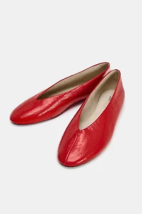 LEATHER BALLET FLATS