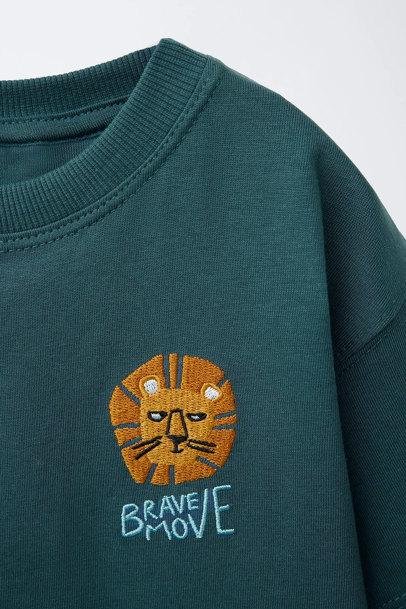 ANIMAL EMBROIDERY T-SHIRT