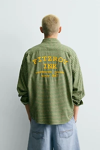 CHEMISE À CARREAUX EN FLANELLE BRODÉE