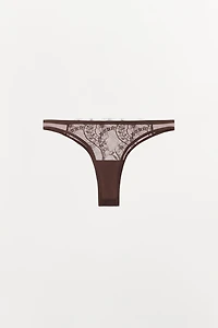 CULOTTE EN DENTELLE AVEC BRODERIES FLEURS