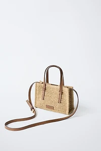 RAFFIA EFFECT CROSSBODY BAG