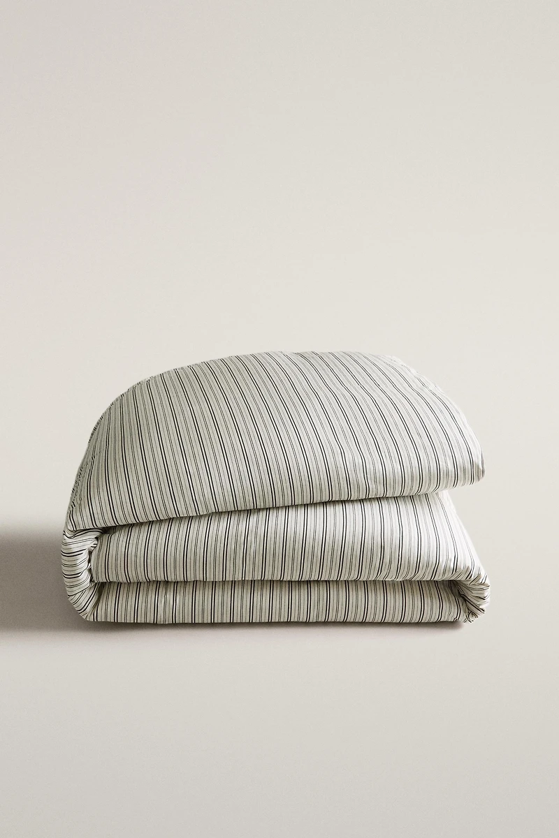 HOUSSE DE COUETTE PERCALE RAYURES