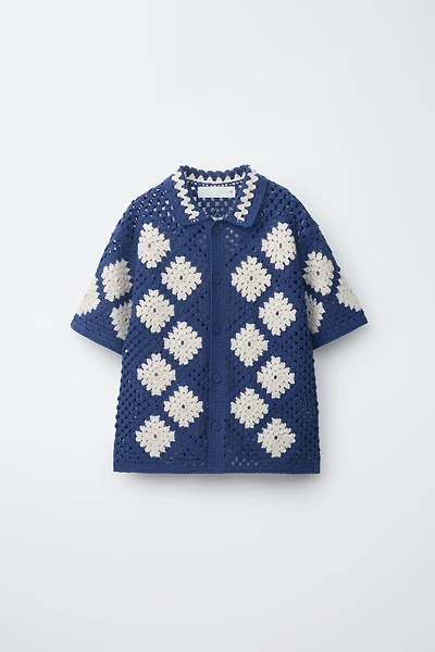 SURCHEMISE À LOSANGES EN CROCHET