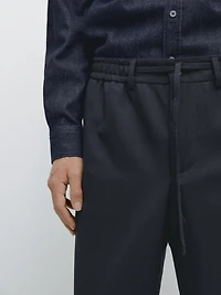 Cool wool textured pants