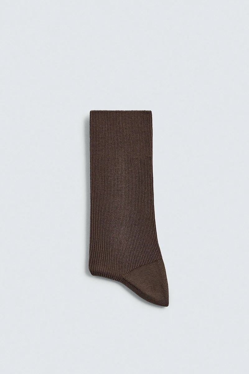 COTTON BLEND RIB SOCKS