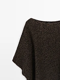 Flowing asymmetric cotton blend cape