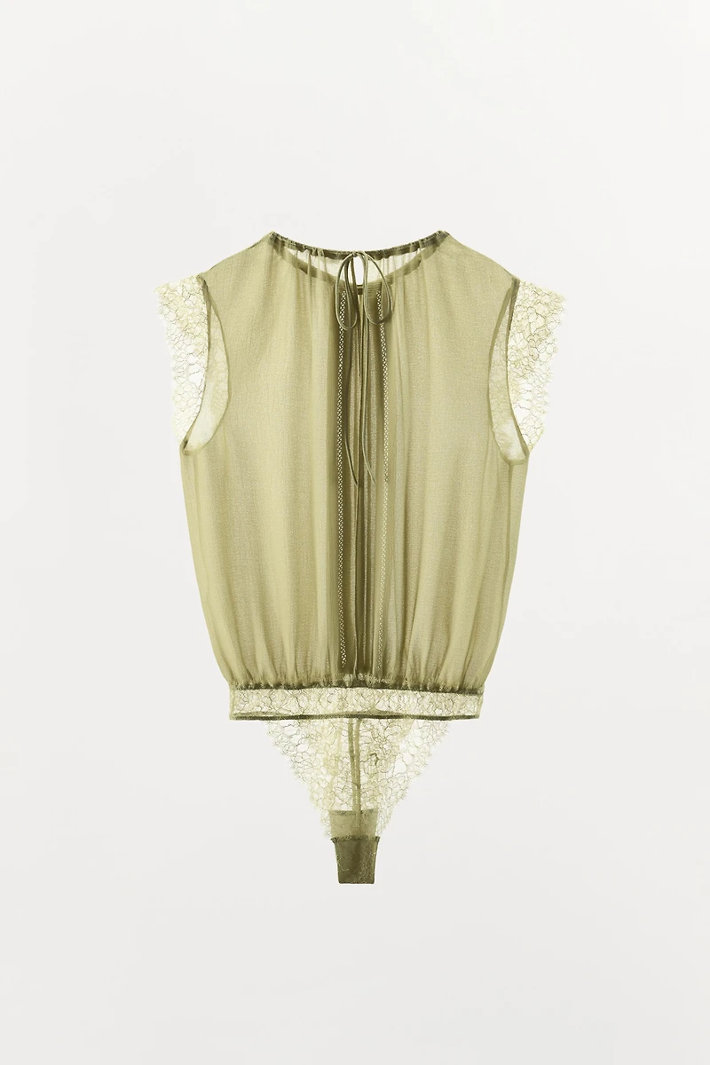 GEORGETTE LACE BLOUSE BODYSUIT