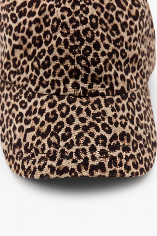 Shop Zara ANIMAL PRINT TWILL CAP at Beverly Center in Los Angeles, CA