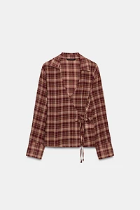 PLAID WRAP SHIRT