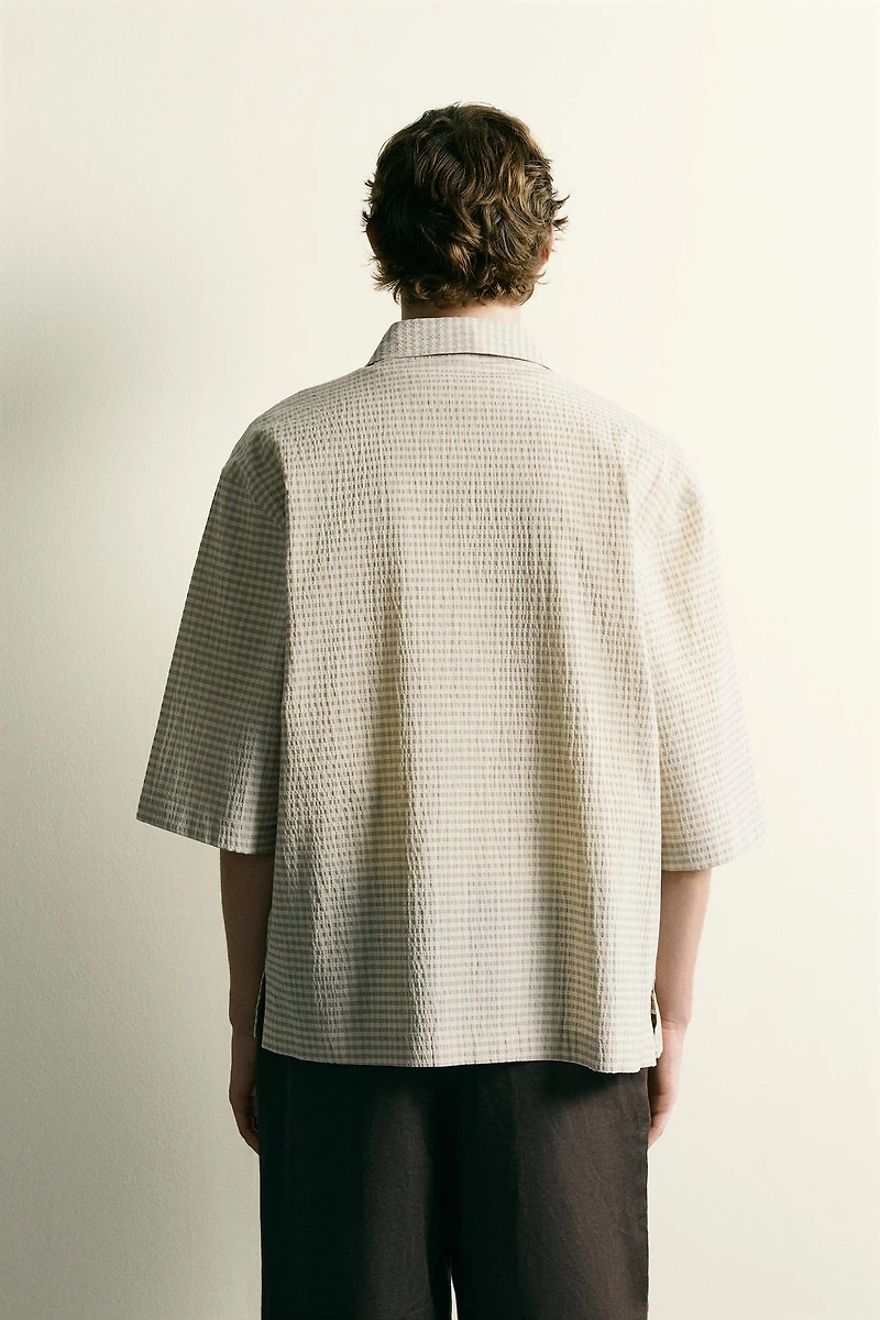 TEXTURED PLAID SHIRT