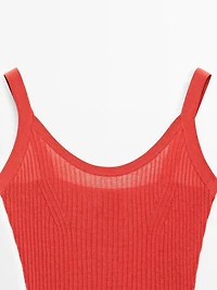 Cotton blend strappy knit bodysuit - STUDIO