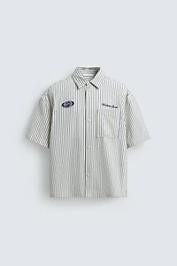 CONTRAST STRIPED PATCH OVERSHIRT