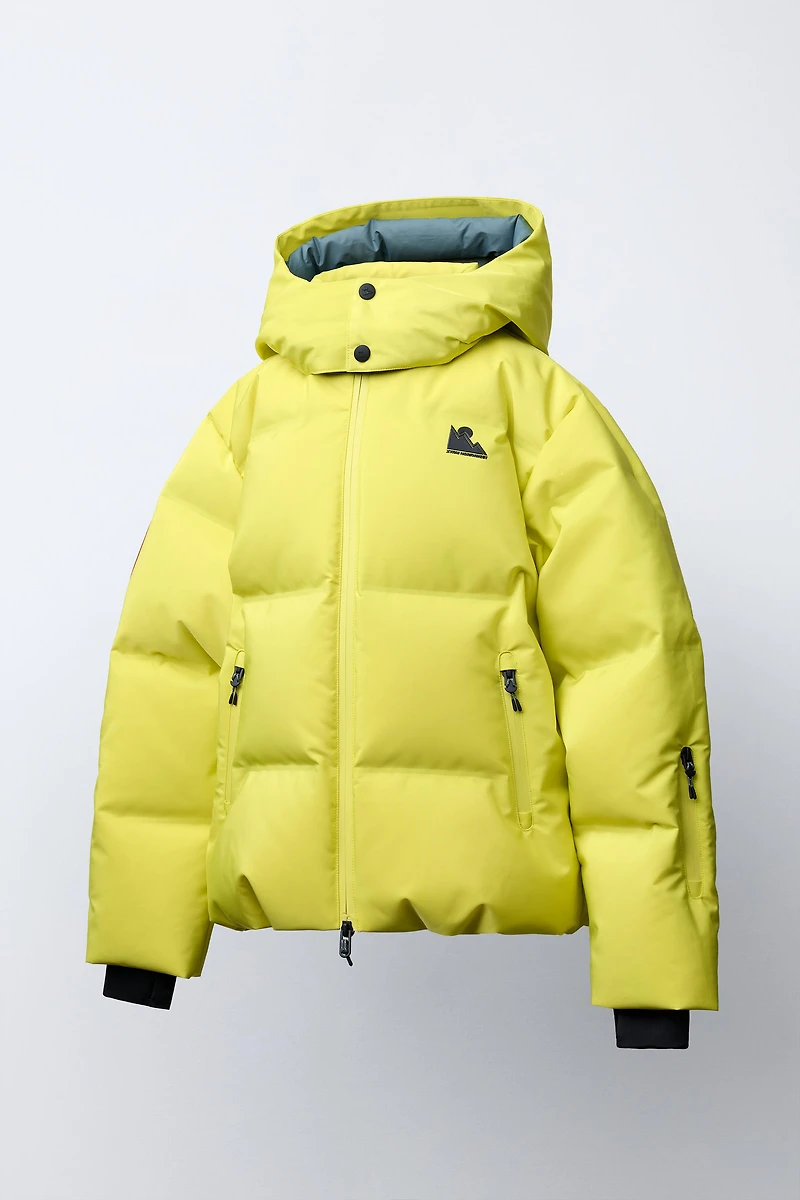 DOWN JACKET WITH REMOVABLE HOODIE, WATER RESISTANT AND WINDPROOF RECCO® SYSTEM SKI COLLECTION