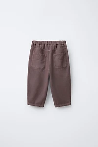 SOFT TOUCH BAGGY PANTS WITH TOPSTITCHING